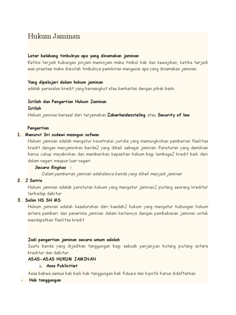 Hukum Jaminan