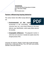 Factors Influencing Buying Behavior