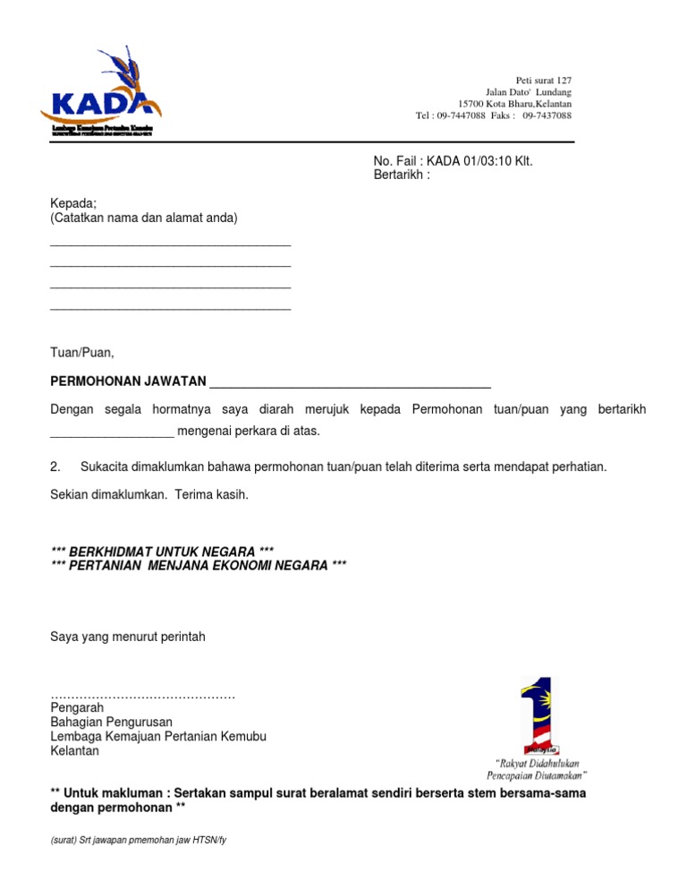 Alamat Ibu Pejabat Kada Kota Bharu