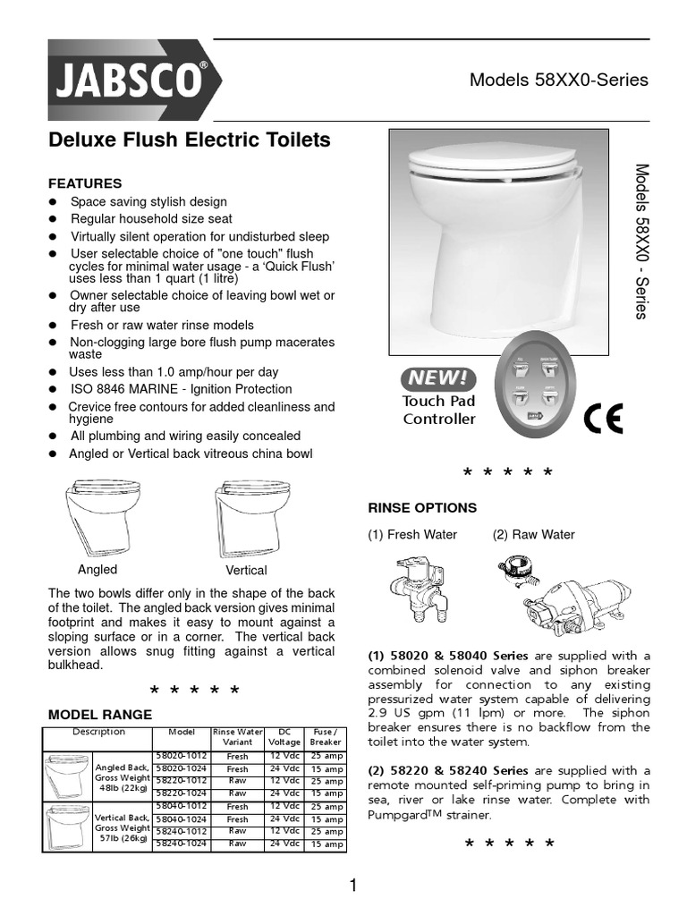 Jabsco Deluxe Toilets Eng PDF PDF Valve Pump