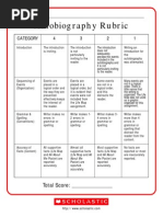 Autobiography Rubric: Category 4 3 2 1