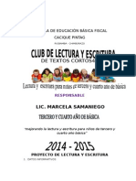 Proyecto de Club de Lectura y Escritura de Textos Cortos 2014 - 2015