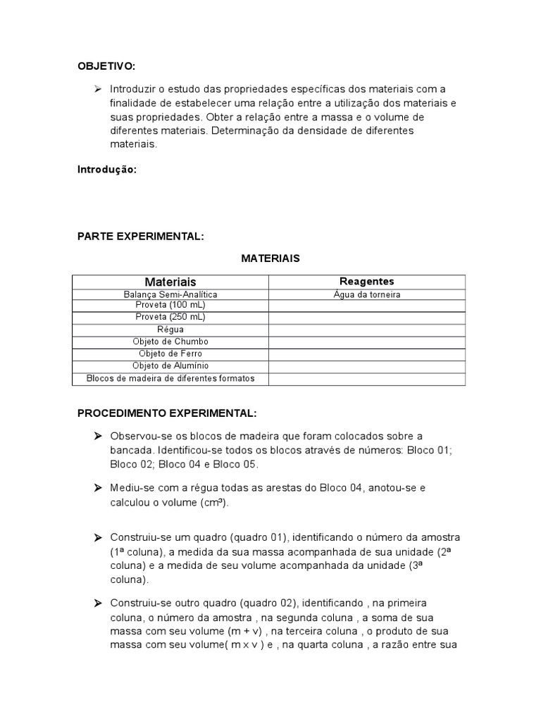 Como Fazer Um Relatorio De Quimica Aula Pratica