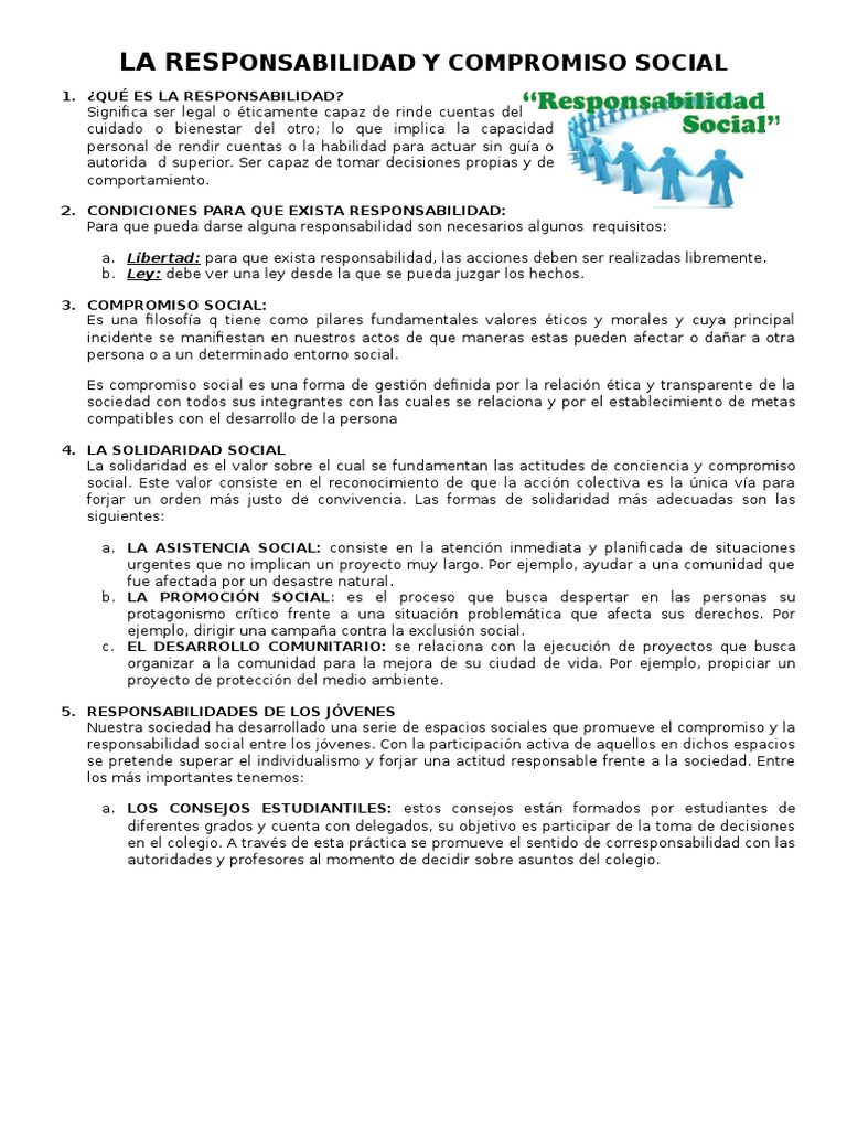 Compromiso y Responsabilidad Social | PDF | Comunidad | Sociedad