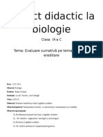 Proiect Didactic La Biologie