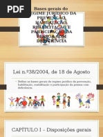 Regime Jurídico Da Prevenção, Habilitação, Reabilitação e Participação Da Pessoa Com Deficiência