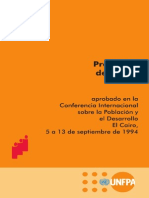 Programa de Acción Sobre La Población de La CIPD Aprobado 1994 Por 179 Gobiernos