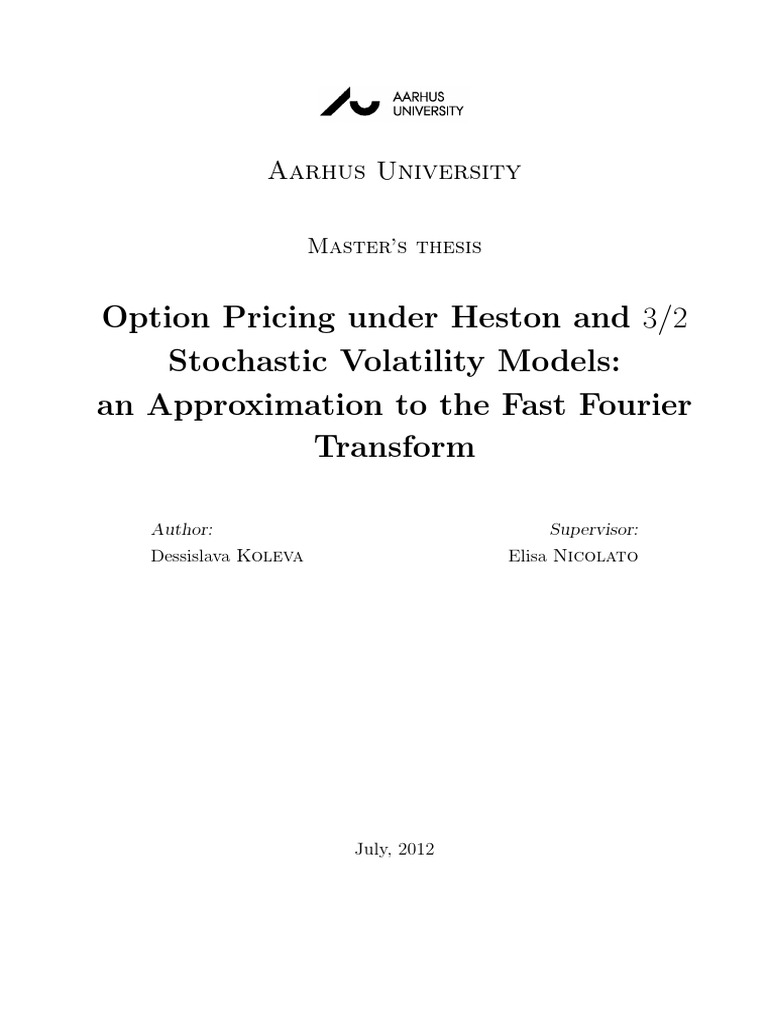 Option Pricing Under Heston Model Using FFT | PDF | Moneyness | Implied ...
