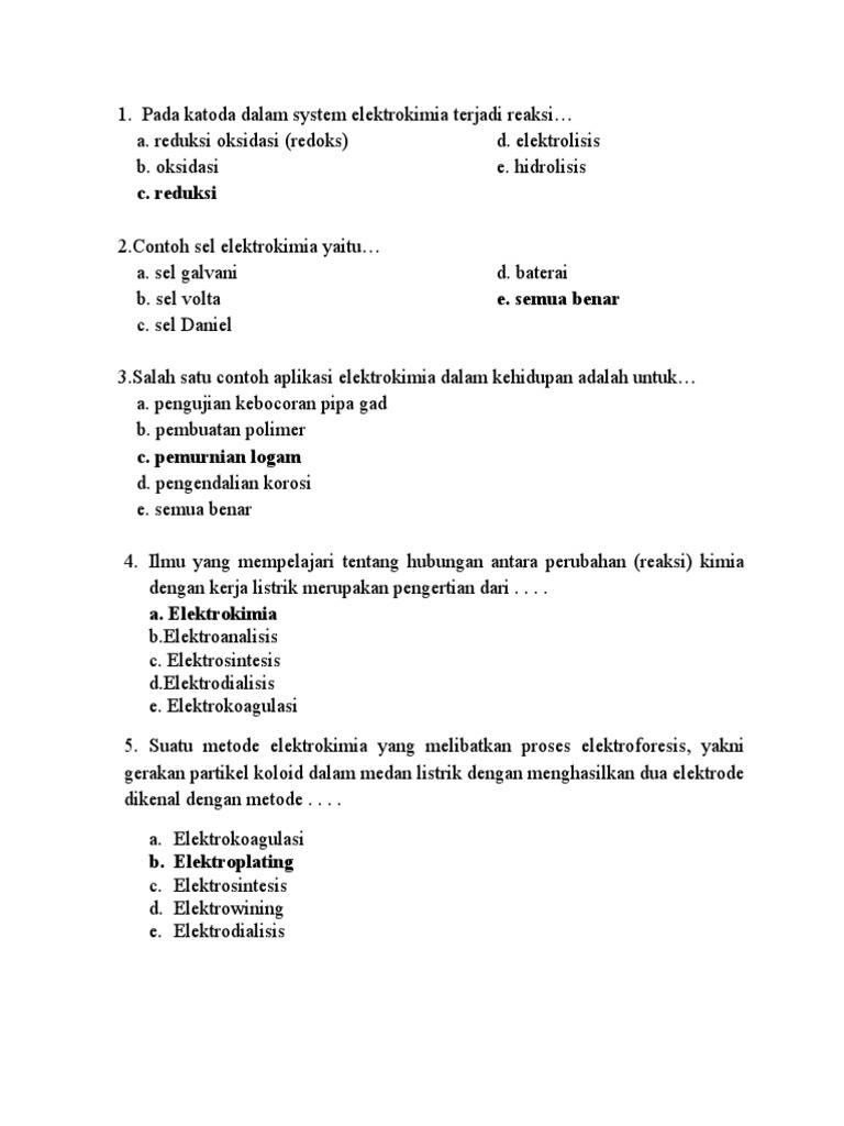 01 Soal Elektrokimia Kel 1 Reg B