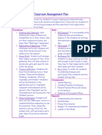 Classroom Management Plan