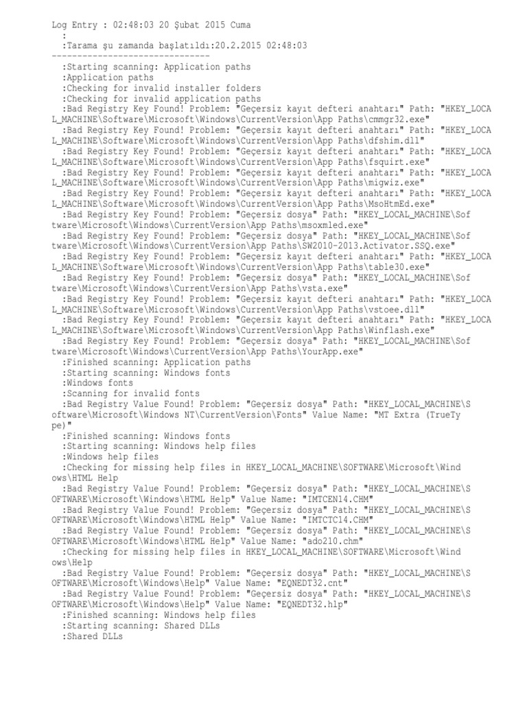 Registry Scan Report: Errors Found | PDF | Windows Registry | Component ...