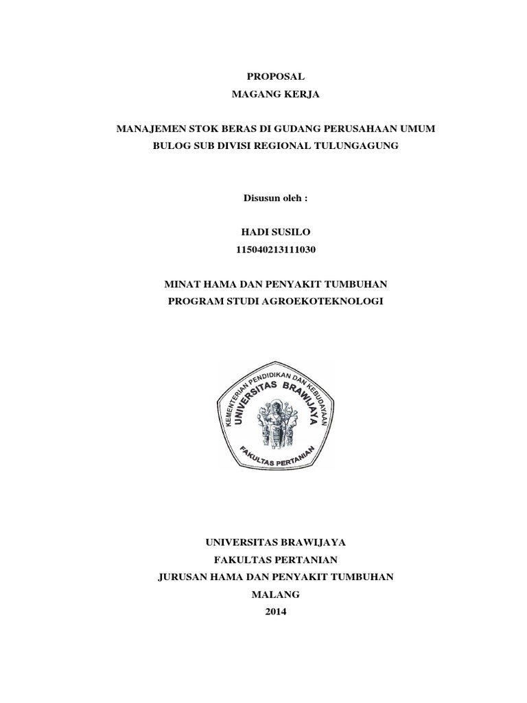 Proposal Magang Bulog