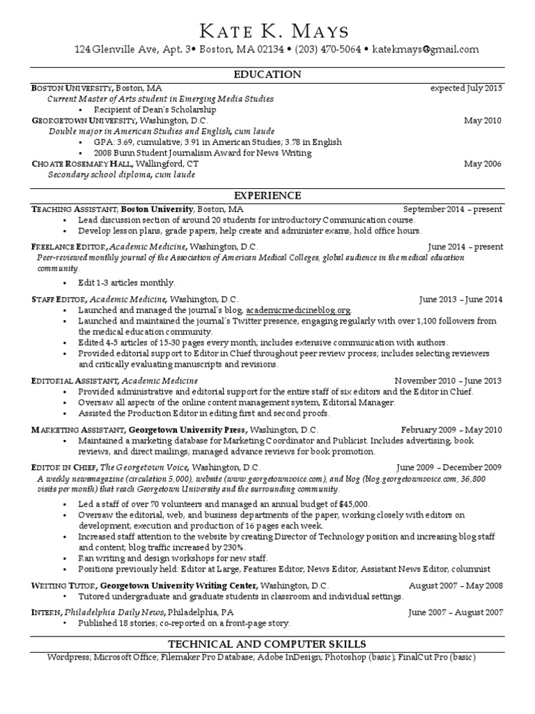 Kate Mays #39 Resume PDF Editing Blog