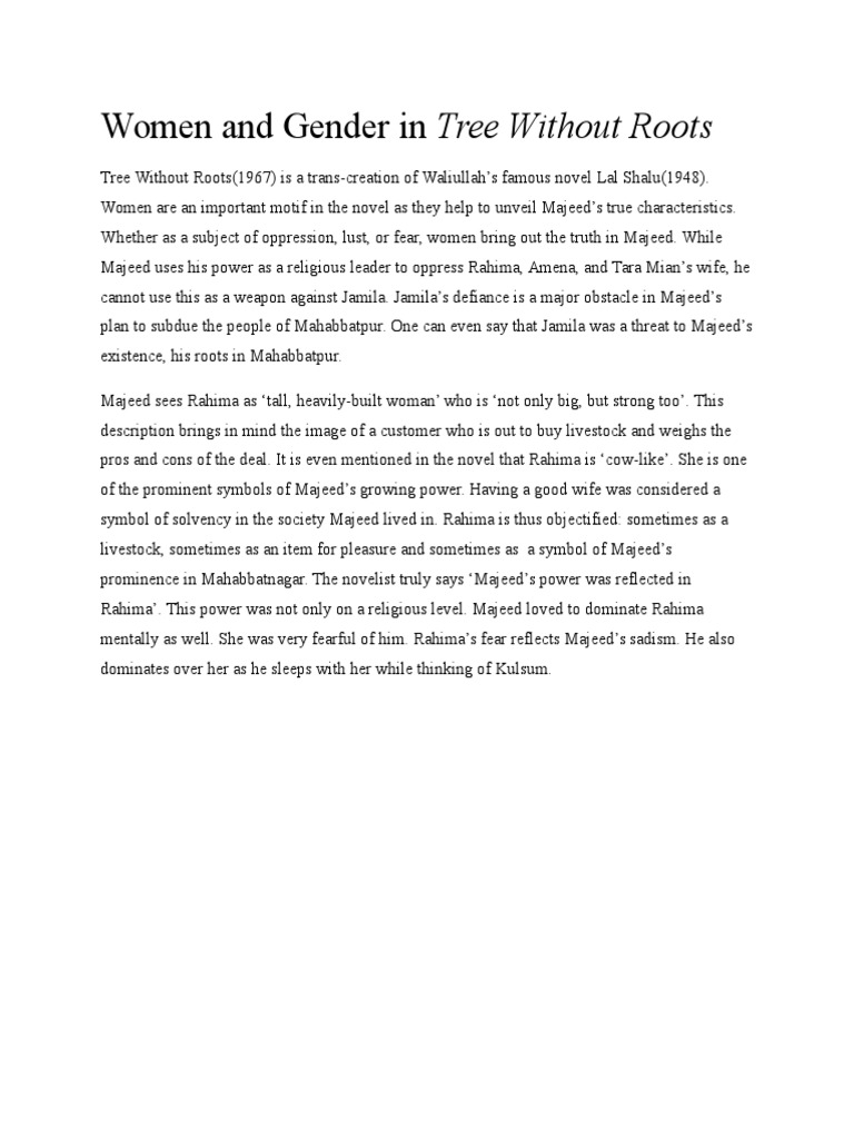 Women and Power in Tree Without Roots | PDF
