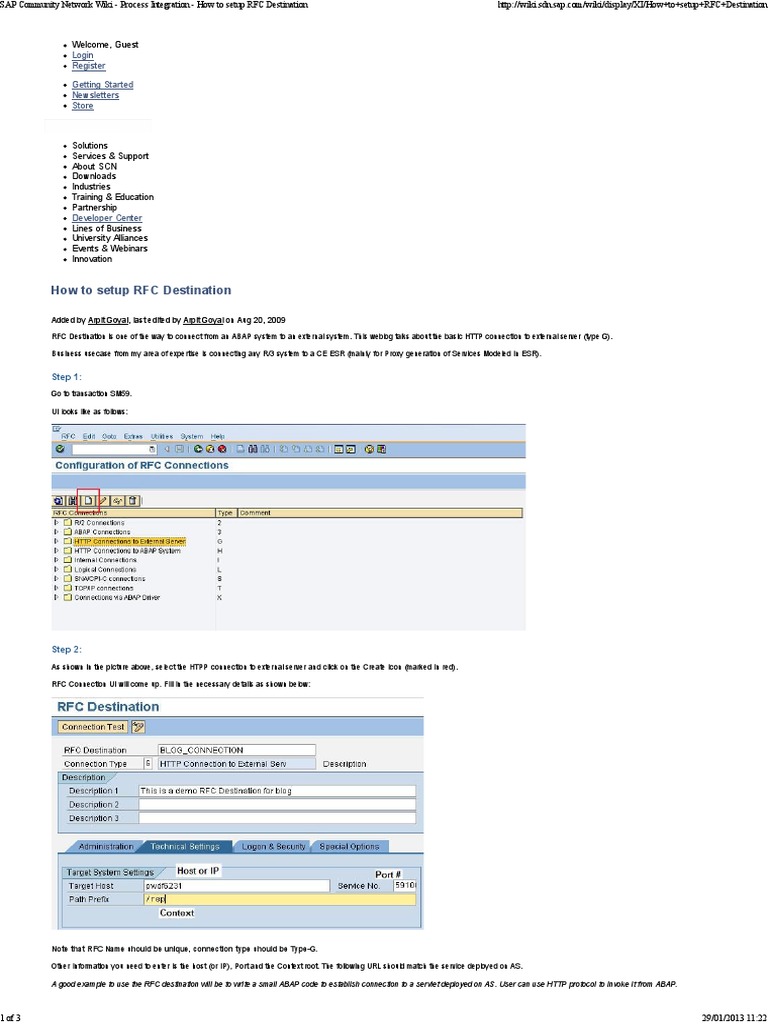 Setup RFC Destination in ABAP | PDF | Hypertext Transfer Protocol ...
