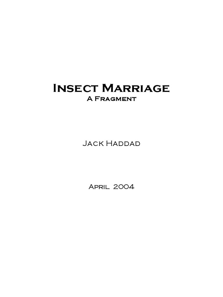 Insect Marriage: A Poetic Fragment | PDF | Insects | Nature