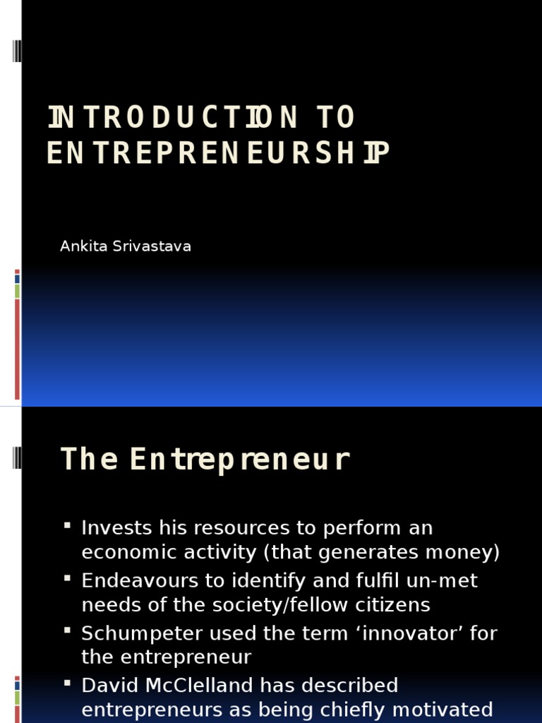 Entrepreneurship Unit 1 Entrepreneurship Factors Of Production