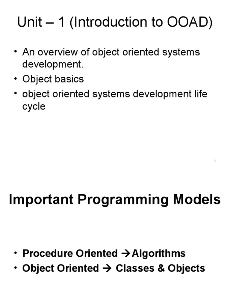 Introduction to Object-Oriented Analysis | PDF | Class (Computer ...