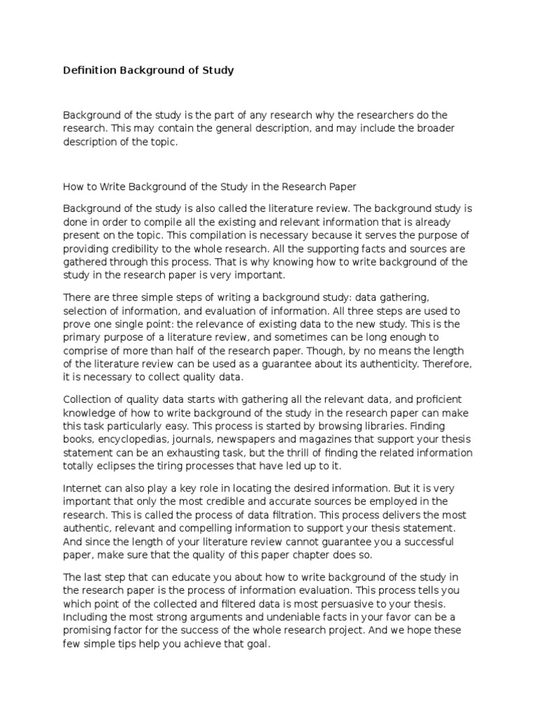 Background of Study PDF Academic Publishing Literature Review