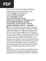 Cosmic Awareness Where Are We Now