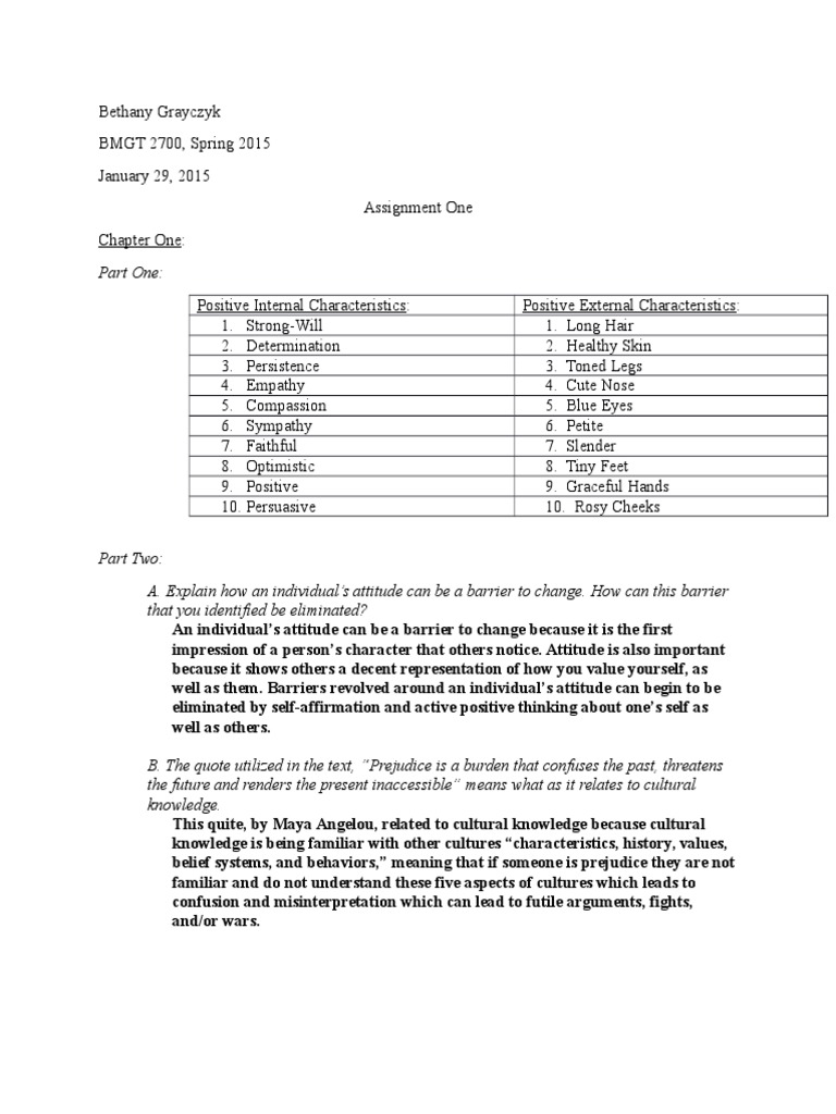 Positive and Negative Traits Analysis | PDF | Disability | Racism
