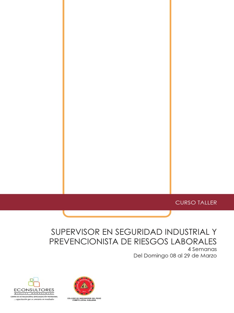 Curso Supervisor en Seguridad Industrial y Prevencion de Riesgos | PDF ...