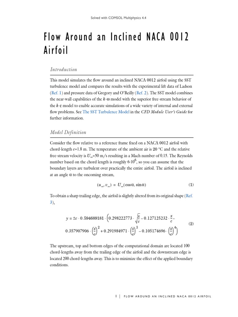 NACA 0012 Airfoil Flow Simulation | PDF | Airfoil | Lift (Force)