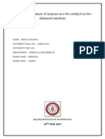 TOPIC:-Influence of Enzyme As A Bio-Catalyst in Bio-: Chemical Reactions