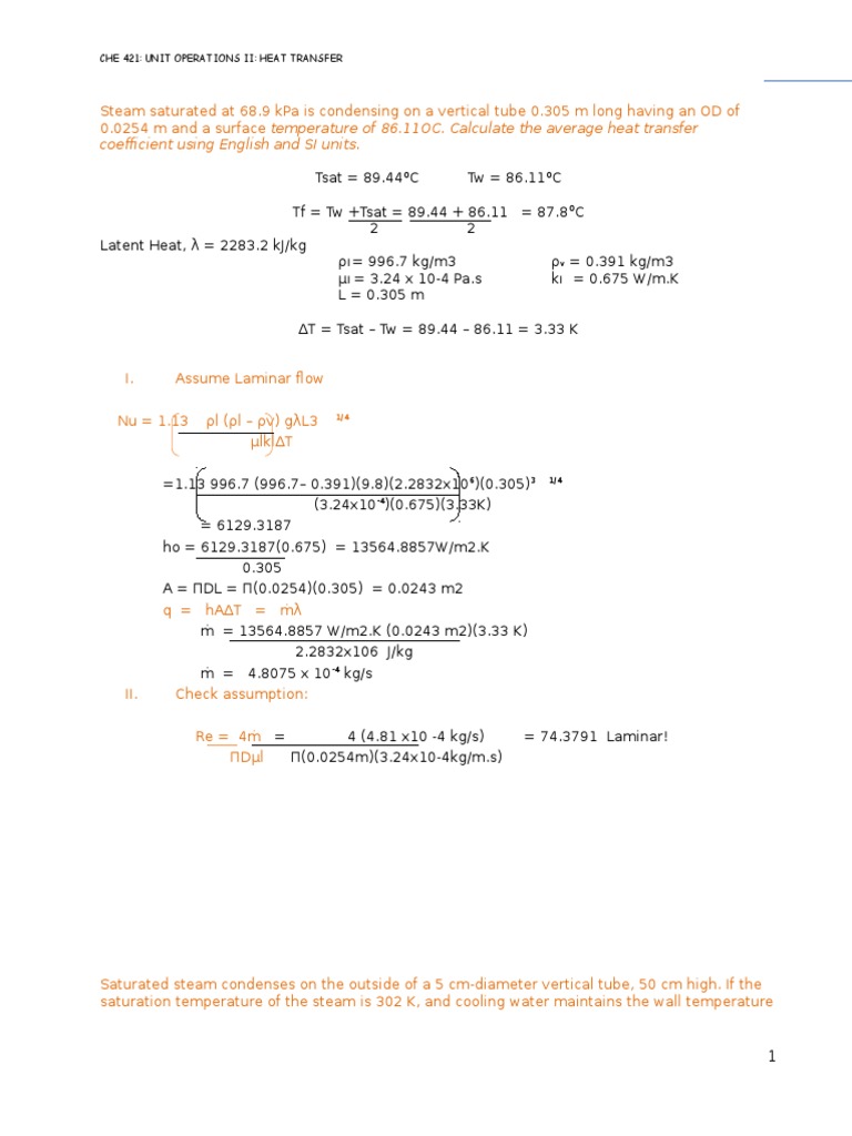 Steam Condensation Rate Calculations | PDF | Boiling | Heat Transfer