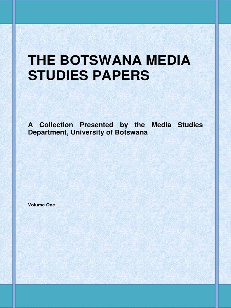 The Botswana Media Studies Papers Vol 1 PDF Magazines Corporate