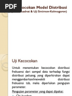 Download statistika Uji Kecocokan Model Distribusi Chi Kuadrat Smirnov by Putri Suci SN258907414 doc pdf