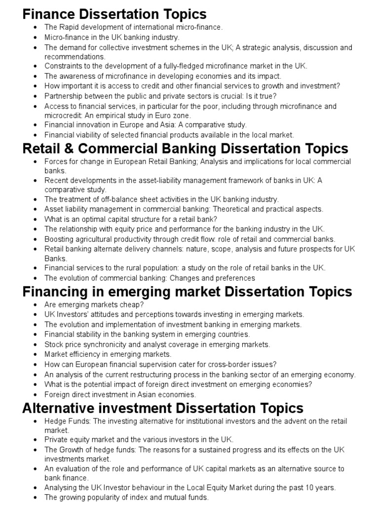 mbs finance thesis topics