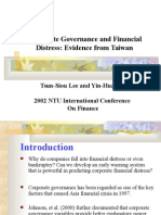 Corporate Governance and Financial Distress: Evidence From Taiwan