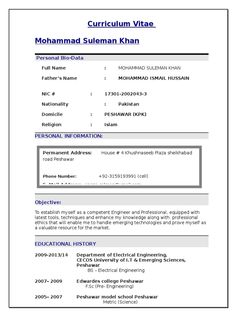Electrical Engineer CV - Mohammad Khan | PDF | Technology & Engineering