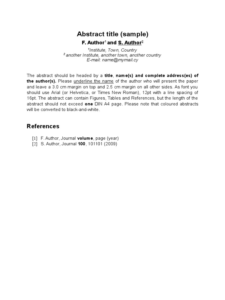 Sample Abstract Title Guidelines | PDF | Classics