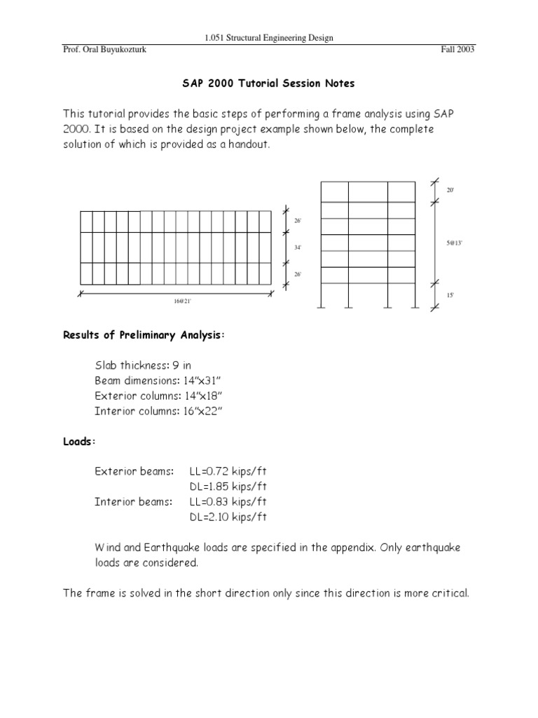 SAP2000 Frame Analysis Tutorial | PDF | Teaching Methods & Materials