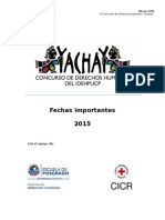 Cronograma de Fechas Importantes Yachay 2015