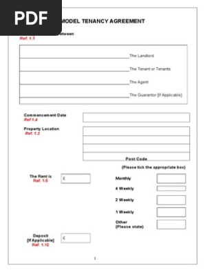 Model Tenancy Agreement