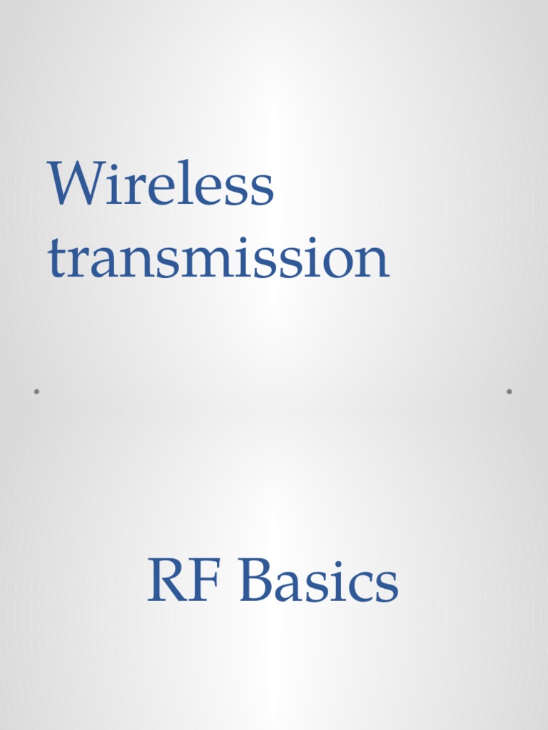 Wireless Transmission PDF Modulation Antenna (Radio)