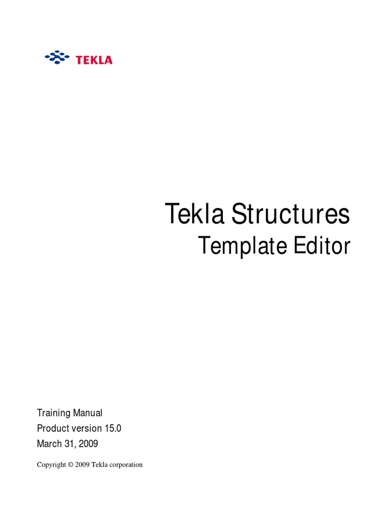 Tekla 15 Training Template Editor PDF Icon License