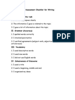 self-assessment checklist for writing