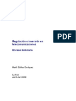 Regulación e Inversión en Telecomunicaciones - El Caso Boliviano (2008)