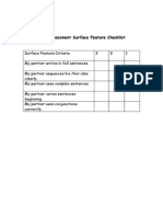 peer assessment surface feature checklist