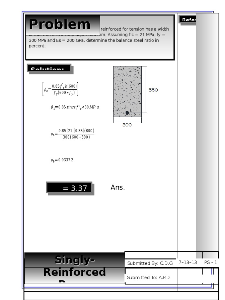 Balance Steel Ratio in Concrete Beam | PDF | Science & Mathematics