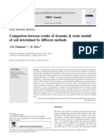 Comparison Between Results of Dynamic & Static Moduli of Soil Determined by Different Methods