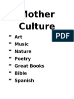 Mother Culture: Art Music Nature Poetry Great Books Bible Spanish