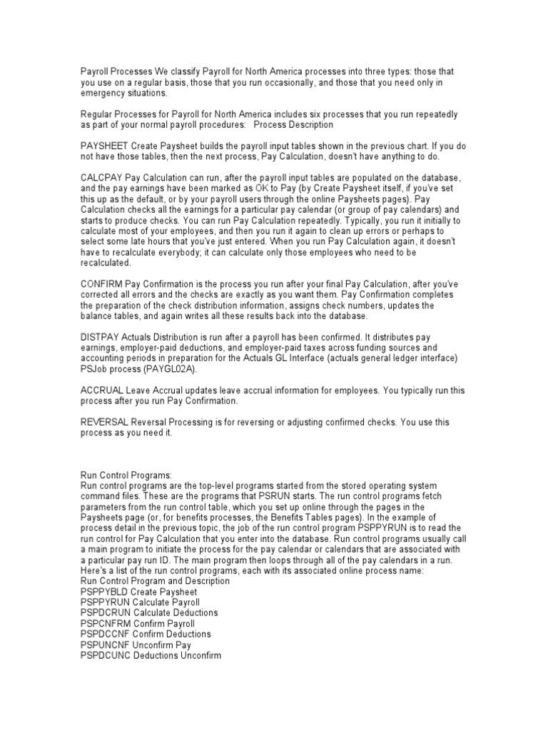 Payroll Processes | PDF | Payroll | Databases
