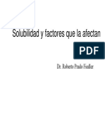 Equilibrios de Solubilidad y Factores Que Los Afectan