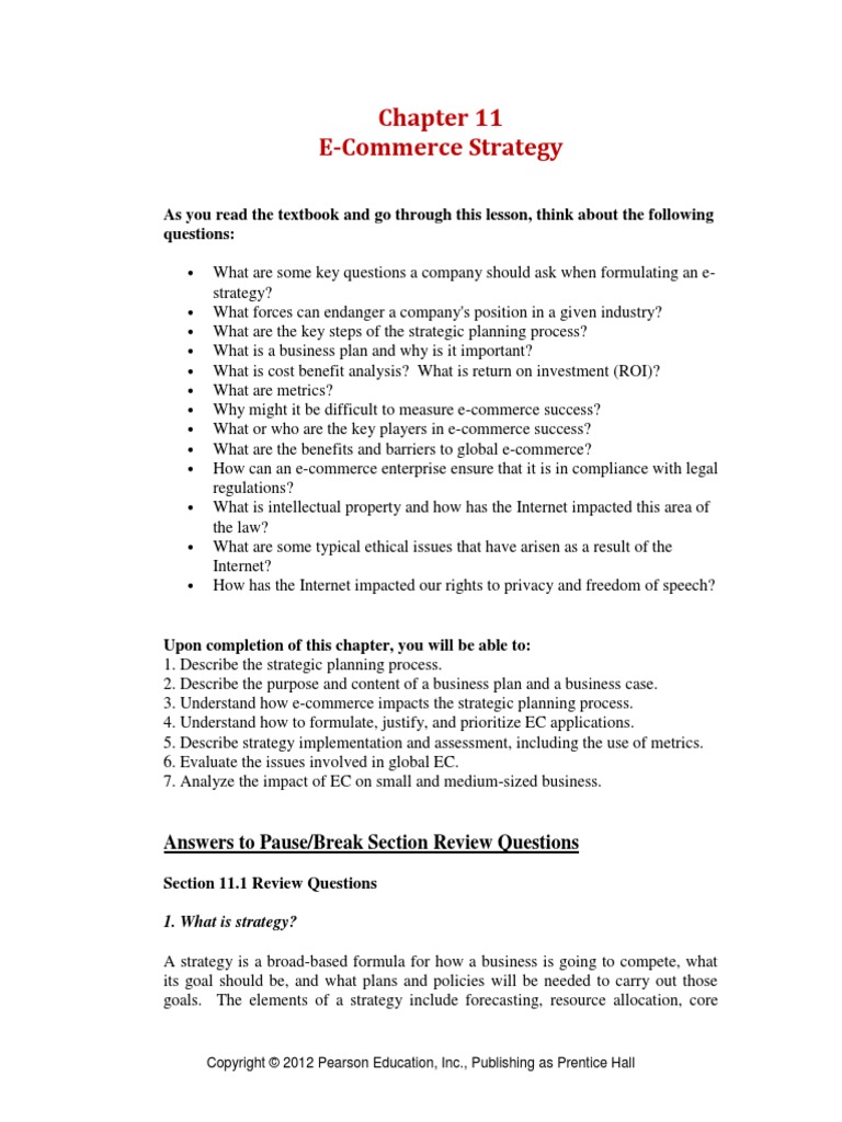 Chapter 11 Study Guide Strategic Planning Strategic Management