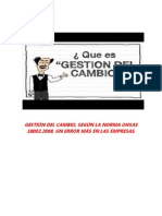 Gestión Del Cambio, Segun OHSAS 18002